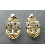 NAVY CHIEF SENIOR PETTY OFFICER LAPEL PIN SET OF TWO PINS 1.1 INCHES - $9.54