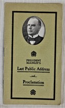 President McKinley&#39;s Last Public Address - $24.75