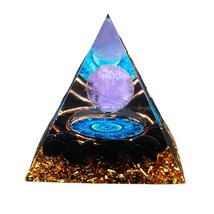 Natural Orgonite Pyramid Reiki Amethyst Energy Healing Chakra Meditation... - $230.84 MXN