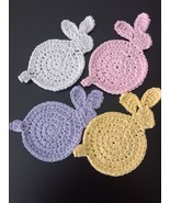 Handmade Crochet Pastel Easter Bunny Coasters Set of 4 - $20.00