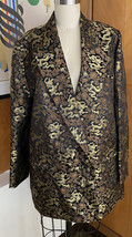 VTG Christian de Castenou Oriental Embroidered Dragon Black Blazer Silk ... - $74.25