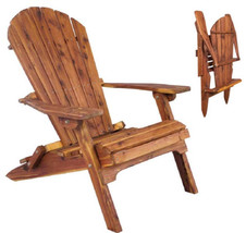 Folding Adirondack Chair - Amish Red Cedar Outdoor Armchair - £495.57 GBP