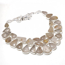Golden Rutile Gemstone Handmade Christmas Gift Necklace Jewelry 18&quot; SA 4692 - £11.87 GBP