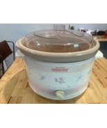 RIVAL 5 Quart Pink Crock Pot Slow Cooker Server Model 3355 Pastel Flowers - $34.64