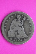 1853 P Seated Liberty Silver Quarter Scarce Guaranteed Authentic Rare Co... - $494.75 MXN