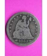 1853 P Seated Liberty Silver Quarter Scarce Guaranteed Authentic Rare Co... - $491.11 MXN