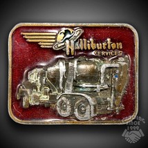 Vintage Belt Buckle 1982 Halliburton Services USA Made By Ray Maier - £35.76 GBP