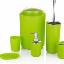 6 Pcs Green Plastic Bathroom Accessory Set - $76.22