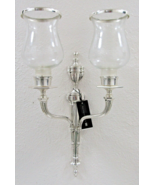 New Eichholtz Creel Silver Dual Wall Candle Sconce Lantern - $541.37 CAD