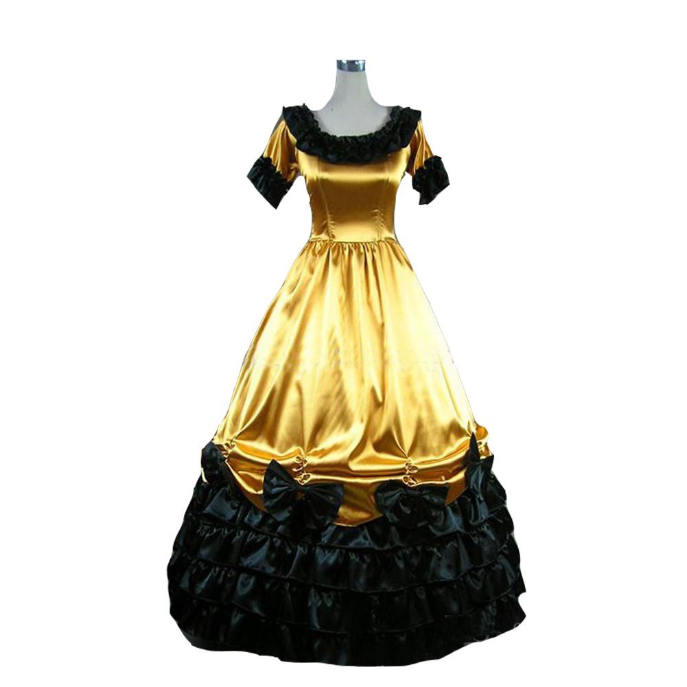Kivary Women's Vintage Short Sleeves A Line Long Vintage Gothic Victorian Prom L