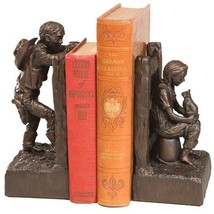 Bookends Bookend AMERICAN WEST Lodge Ranch Kids Chocolate Brown Resin - £211.52 GBP