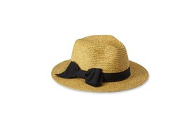 year-round stylish straw panama hat, side bow, one size, NWOT - £14.70 GBP