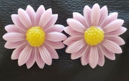 One (1) Pair Fashion Earrings ~ Purple Daisies ~ Studs/Posts ~.75&quot; Diameter ~ 82 - £11.86 GBP