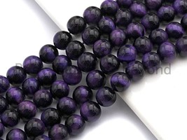 Quality Natural Purple Tiger Eye Round Beads, 4mm/6mm/8mm/10mm/12mm/14mm, - $6.00+