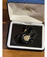 Vintage Black Swan Red Eye Animal Brooch Pin in Case - $13.52 CAD