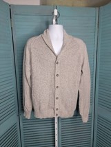 Van Heusen Button Up Collared Knit Sweater ~ Sz L ~ Gray ~ Long Sleeve - £24.77 GBP