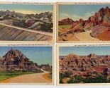 4 Bad Lands of South Dakota Linen Postcards - $11.88
