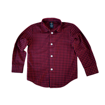 Dockers 3T Button Up Shirt Long Sleeve Red Black Checked  - $7.76