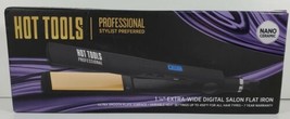 Hot Tools Professional 1 1/4 Inch Nano Ceramic Digital Salon Flat Iron Xtra Wide - £48.67 GBP