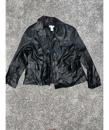 jessica london black leather coat Size 14 - $63.71