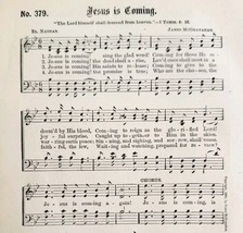 1883 Gospel Hymn Jesus Is Coming Sheet Music Victorian Church Religious ... - $19.99
