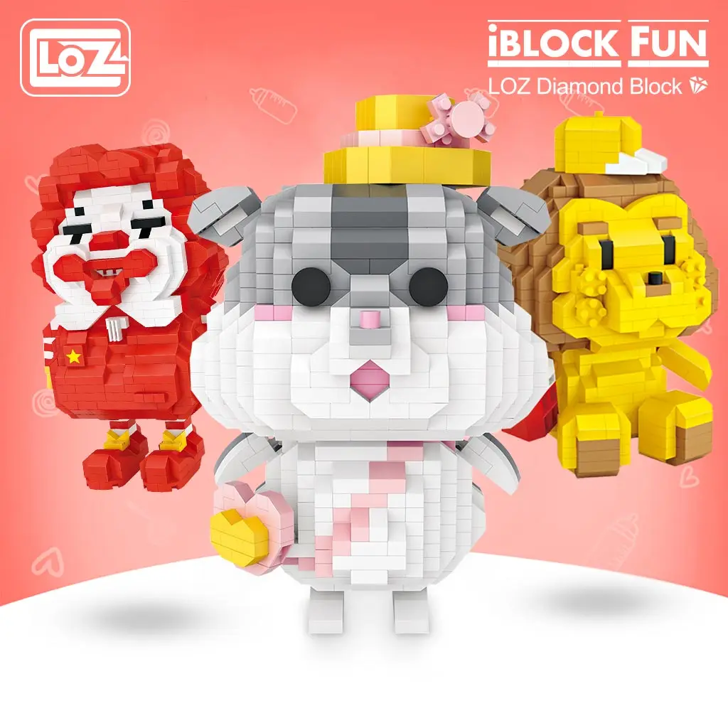 LOZ Diamond Blocks Mouse Hamster Cartoon Uncle Model Blocks Kid Lovely Gift - £14.90 GBP+