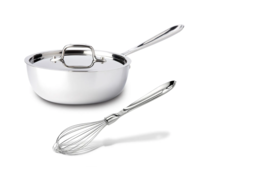 All-Clad d3 Stainless-Steel 2-qt Saucier with lid and whisk - $140.24