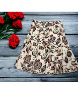 Karen Kane~SIZE Medium PETITE~Paisley Flare Skirt~elastic waist no zippe... - £13.98 GBP