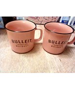 Set Of 2 Bulleit Frontier Kentucky Whiskey Bourbon Ceramic Orange Mug Cups - £12.57 GBP