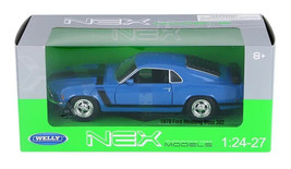 Ford Mustang Boss 302 1970 1/24 Diecast Model by Welly - BLUE w/ WINDOW BOX - $34.64