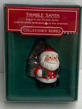 Vintage 1985 Hallmark Collector&#39;s Series #8 Christmas Ornament Thimble Santa - £19.51 GBP