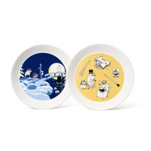 Arabia Moomin Collectors Plate set 19cm 2-pack Office &amp; Winter Night - $126.42