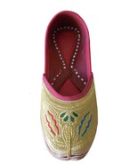 Women Shoes Jutti Indian Handmade  Bride Flip-Flops Wedding Leather Mojari US 9 - £35.58 GBP