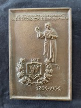 vintage commemorative bronze plate of printing art - £54.98 GBP