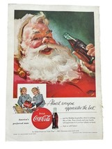 Coca Cola Vintage 1955 Ad Drink Soda Pop Coke Bottle Santa Claus Almost ... - $14.00