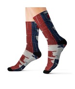 Patriotic Red, White &amp; Blue: Distressed Denim-Style, Torn Fabric - Subli... - $14.80