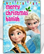 ELSA & ANNA FROZEN Personalised Christmas Card - Disney Christmas Card - $4.10