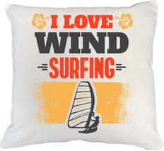 Make Your Mark Design I Love Wind Surfing. White Pillow Cover for Wind Surfers &amp; - £19.75 GBP+