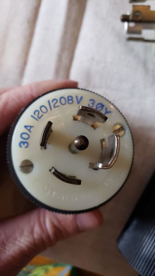 Hubbell Twist Lock plug Male 30A 120/208 V volt 30Y 231A 4-pole # 72130N... - $28.60