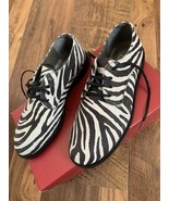 Bonpoint Girls Zebra Print Leather Derby Shoe Size EUR 35 UK 2 £ 145 New - $877.73 MXN