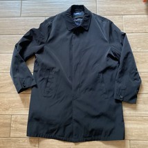 Ralph Lauren Button Up Men&#39;s Black Water Resistant Long Coat Size 46R - $85.00