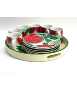 Georges Briard Watermelon Serving Tray Set for Six - China Coffee Mugs &amp;... - $135.81 CAD