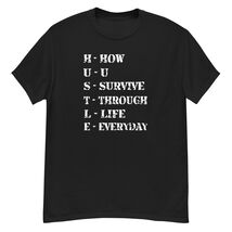 H U S T L E black t-shirt tshirt motivation  - $14.85+