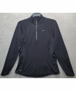 Nike Dry Fit Activewear Shirt Youth Large Black Long Sleeve Half Zip Swo... - $24.36