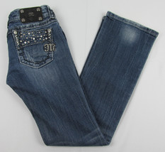 Miss Me jeans Boot cut pocket studs Buckle JE4897B6L distressed Blue Wom... - $23.71