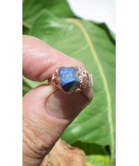 Electroformed  Copper rough Lapis Lazuli ring - $49.95
