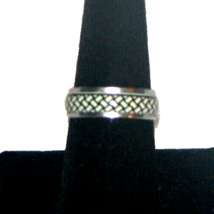 Tungsten Silver Spinner Snakeskin Ring Friendship or Wedding Band Sz 7.5 #2851 - £15.77 GBP