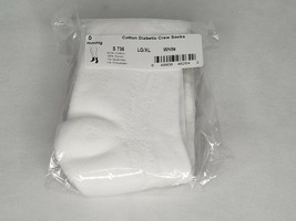 Ames Walker Cotton Diabetic Crew Socks Size LG/XL 1 Pair New in Box M1 - £12.04 GBP