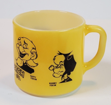 Federal Glass Dog Patch Mug Coffee Cup USA  1968 Lil' Abner Comic Yellow Vintage - $19.75