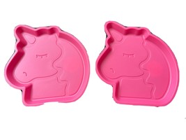 Plates Unicorn 2pk Your Zone Plastic Shaped Kids Pink Color Microwave Safe - £8.19 GBP